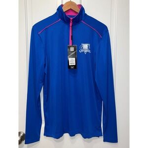 NEW Head Golf Harris Quarter Zip Pullover Blue Pink Women Small UV Stretch